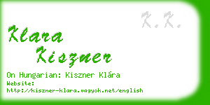 klara kiszner business card